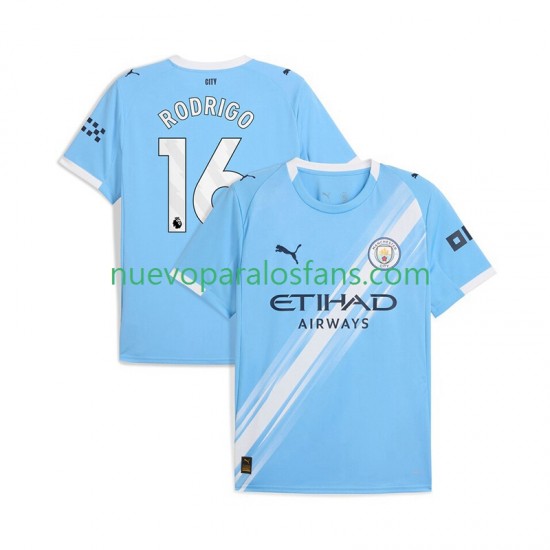 Camiseta de Fútbol Manchester City Rodrigo Hernandez 16 Hombre Casa 2025-2026 Manga Corta