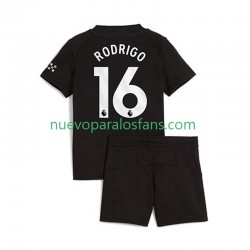 Camiseta de Fútbol Manchester City Rodrigo Hernandez 16 Niño Exterior 2025-2026 Manga Corta