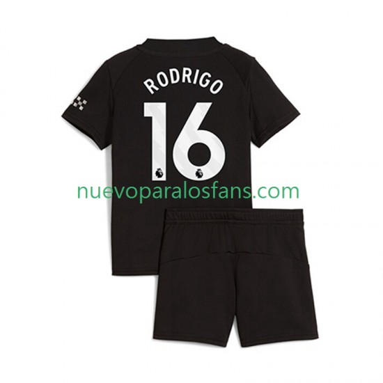 Camiseta de Fútbol Manchester City Rodrigo Hernandez 16 Niño Exterior 2025-2026 Manga Corta