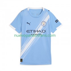 Camiseta de Fútbol Manchester City Mujer Casa 2025-2026 Manga Corta