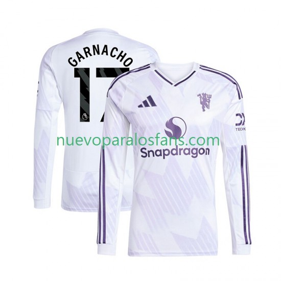 Camiseta de Fútbol Manchester United Alejandro Garnacho 17 Hombre Exterior 2025-2026 Manga Larga