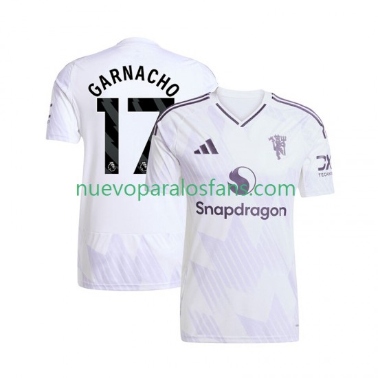 Camiseta de Fútbol Manchester United Alejandro Garnacho 17 Hombre Exterior 2025-2026 Manga Corta