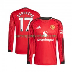 Camiseta de Fútbol Manchester United Alejandro Garnacho 17 Hombre Casa 2025-2026 Manga Larga