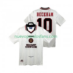 Camiseta de Fútbol Manchester United BECKEHAM 10 1996 1997 Retro Hombre Exterior Manga Corta