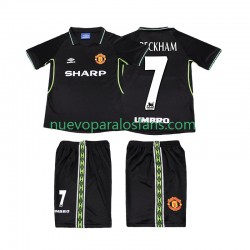 Camiseta de Fútbol Manchester United Beckham 7 Retro Niño Tercera 1998 1999 Manga Corta
