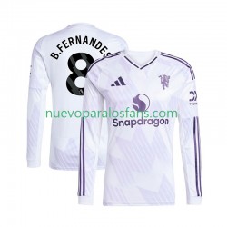 Camiseta de Fútbol Manchester United Bruno Fernandes 8 Hombre Exterior 2025-2026 Manga Larga