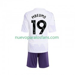 Camiseta de Fútbol Manchester United Bryan Mbeumo 19 Niño Exterior 2025-2026 Manga Corta