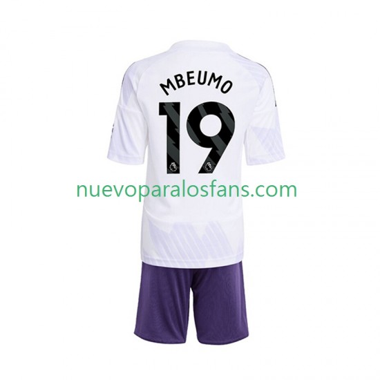 Camiseta de Fútbol Manchester United Bryan Mbeumo 19 Niño Exterior 2025-2026 Manga Corta