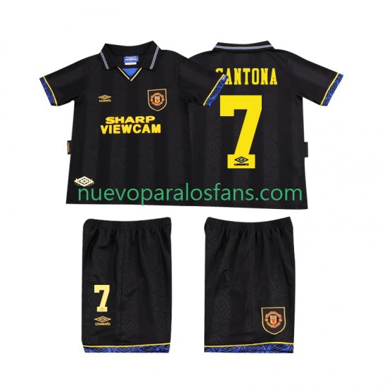Camiseta de Fútbol Manchester United CONTONA 7 1993 Retro Niño Exterior 1994 Manga Corta