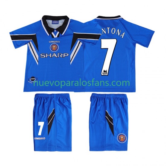 Camiseta de Fútbol Manchester United CONTONA 7 1996 Retro Niño Tercera 1998 Manga Corta