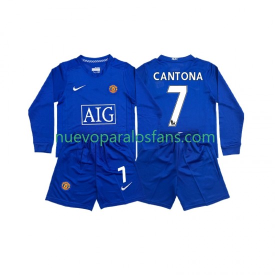 Camiseta de Fútbol Manchester United CONTONA 7 2009 Retro Niño Tercera 2008 Manga Larga