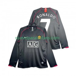 Camiseta de Fútbol Manchester United Critstiano Ronaldo 7 2007 Retro Hombre Exterior 2008 Manga Larga