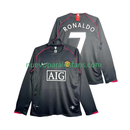 Camiseta de Fútbol Manchester United Critstiano Ronaldo 7 2007 Retro Hombre Exterior 2008 Manga Larga