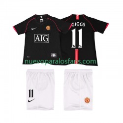 Camiseta de Fútbol Manchester United GIGGS 11 2007 Retro Niño Exterior 2008 Manga Corta