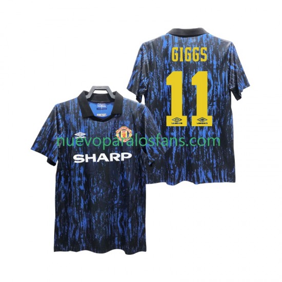 Camiseta de Fútbol Manchester United GIGGS 11 1993 Retro Hombre Casa Manga Corta