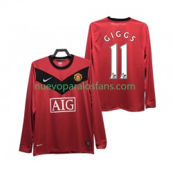 Camiseta de Fútbol Manchester United GIGGS 11 2009 Retro Hombre Casa 2010 Manga Larga