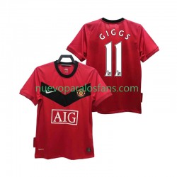 Camiseta de Fútbol Manchester United GIGGS 11 2009 Retro Hombre Casa 2010 Manga Corta