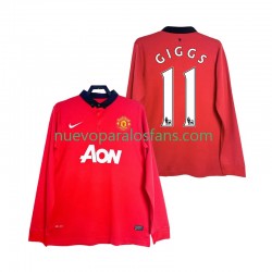 Camiseta de Fútbol Manchester United GIGGS 11 2013 2014 Retro Hombre Casa Manga Larga