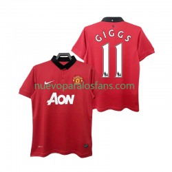 Camiseta de Fútbol Manchester United GIGGS 11 2013 2014 Retro Hombre Casa Manga Corta
