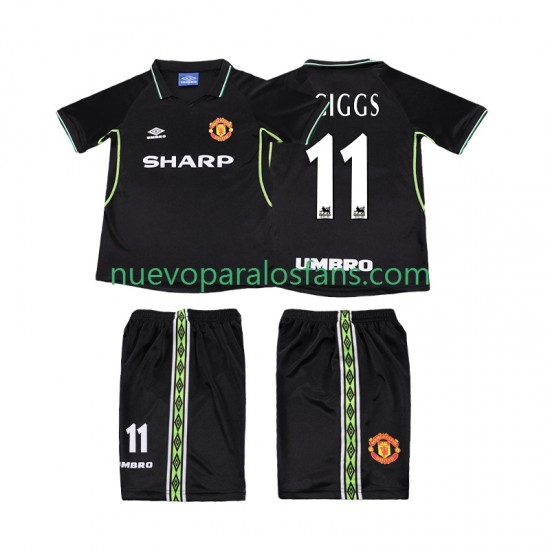Camiseta de Fútbol Manchester United GIGGS 11 Retro Niño Tercera 1998 1999 Manga Corta