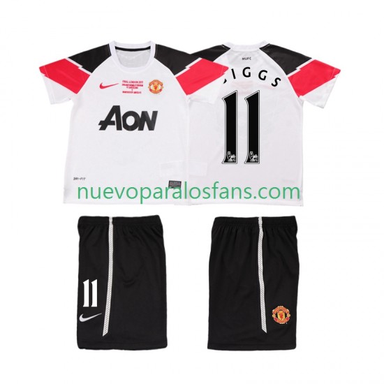 Camiseta de Fútbol Manchester United GIGGS 11 Champions League 2012 Retro Niño Tercera 2011 Manga Corta