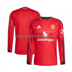 Camiseta de Fútbol Manchester United Hombre Casa 2025-2026 Manga Larga