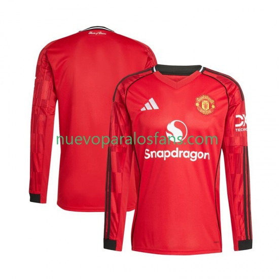 Camiseta de Fútbol Manchester United Hombre Casa 2025-2026 Manga Larga