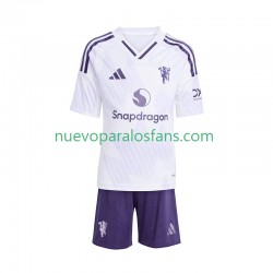 Camiseta de Fútbol Manchester United Niño Exterior 2025-2026 Manga Corta