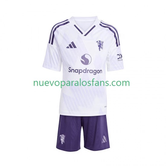Camiseta de Fútbol Manchester United Niño Exterior 2025-2026 Manga Corta