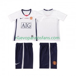 Camiseta de Fútbol Manchester United Champions League 2009 Retro Niño Exterior 2008 Manga Corta