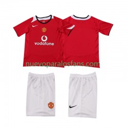 Camiseta de Fútbol Manchester United 2005 Retro Niño Casa 2006 Manga Corta