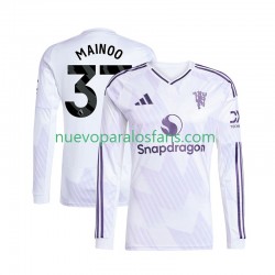 Camiseta de Fútbol Manchester United Kobbie Mainoo 37 Hombre Exterior 2025-2026 Manga Larga