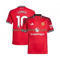 Camiseta de Fútbol Manchester United Matheus Cunha 10 Hombre Casa 2025-2026 Manga Corta
