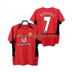Camiseta de Fútbol Manchester United RONALDO 7 Retro Hombre Casa 2004 2002 Manga Corta