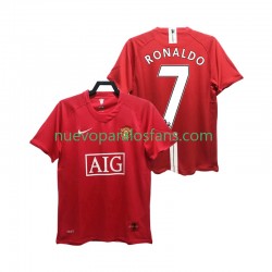 Camiseta de Fútbol Manchester United RONALDO 7 Premier League 2007 Retro Hombre Casa 2008 Manga Corta