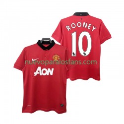 Camiseta de Fútbol Manchester United ROONEY 10 2013 2014 Retro Hombre Casa Manga Corta