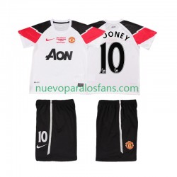 Camiseta de Fútbol Manchester United ROONEY 10 Champions League 2012 Retro Niño Tercera 2011 Manga Corta