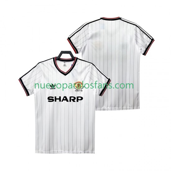 Camiseta de Fútbol Manchester United 1983 1984 Retro Hombre Exterior Manga Corta
