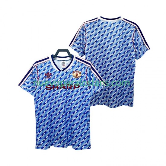 Camiseta de Fútbol Manchester United 1990 1992 Retro Hombre Exterior Manga Corta