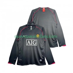 Camiseta de Fútbol Manchester United 2007 Retro Hombre Exterior 2008 Manga Larga