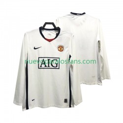 Camiseta de Fútbol Manchester United Premier League 2009 Retro Hombre Exterior 2008 Manga Larga