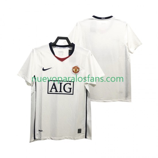 Camiseta de Fútbol Manchester United Premier League 2009 Retro Hombre Exterior 2008 Manga Corta