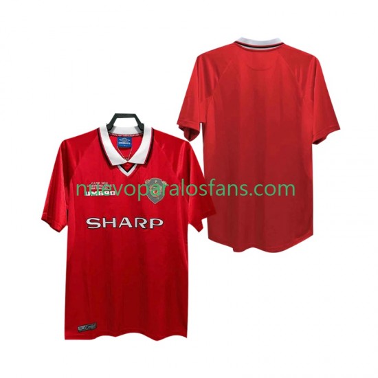 Camiseta de Fútbol Manchester United 2000 Retro Hombre Casa 1999 Manga Corta