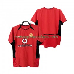 Camiseta de Fútbol Manchester United Retro Hombre Casa 2004 2002 Manga Corta