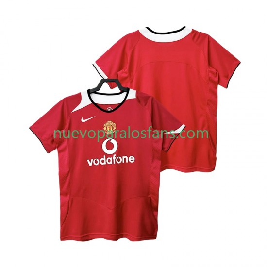 Camiseta de Fútbol Manchester United 2005 Retro Hombre Casa 2006 Manga Corta