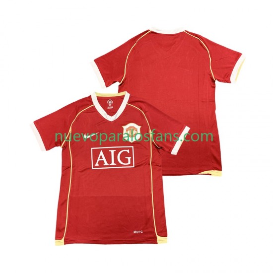 Camiseta de Fútbol Manchester United 2007 Retro Hombre Casa 2006 Manga Corta