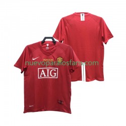 Camiseta de Fútbol Manchester United 2007 Retro Hombre Casa 2008 Manga Corta
