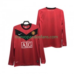 Camiseta de Fútbol Manchester United 2009 Retro Hombre Casa 2010 Manga Larga