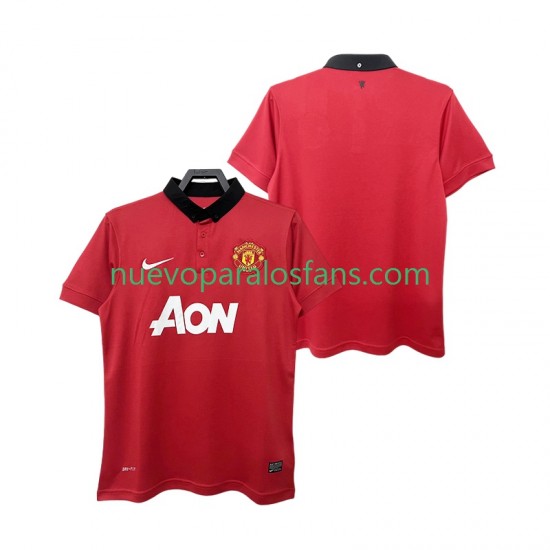 Camiseta de Fútbol Manchester United 2013 2014 Retro Hombre Casa Manga Corta