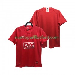 Camiseta de Fútbol Manchester United Premier League 2007 Retro Hombre Casa 2008 Manga Corta